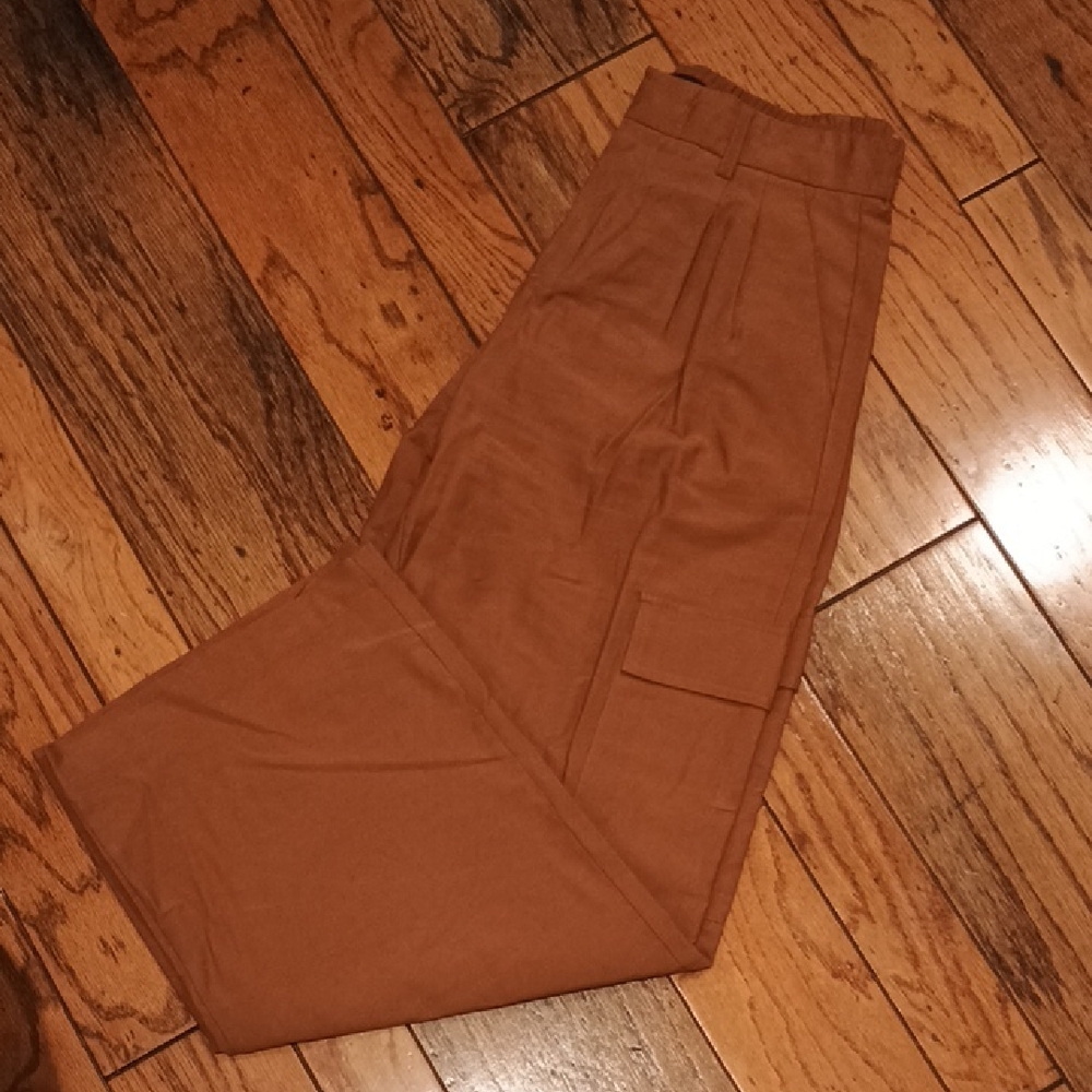 Sanctuary Brown Wide Leg Cargo Style Rayon Trouser Pants Women's Size Large